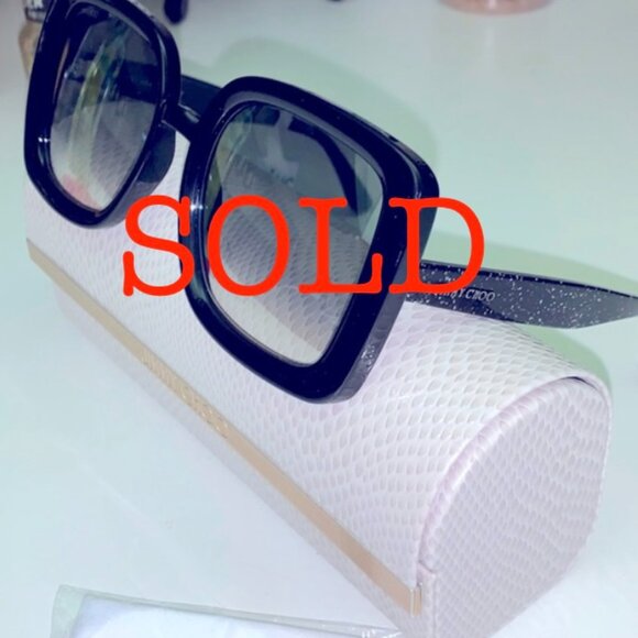 Jimmy Choo Cait NS8 - Black Glitter - Picture 1 of 9